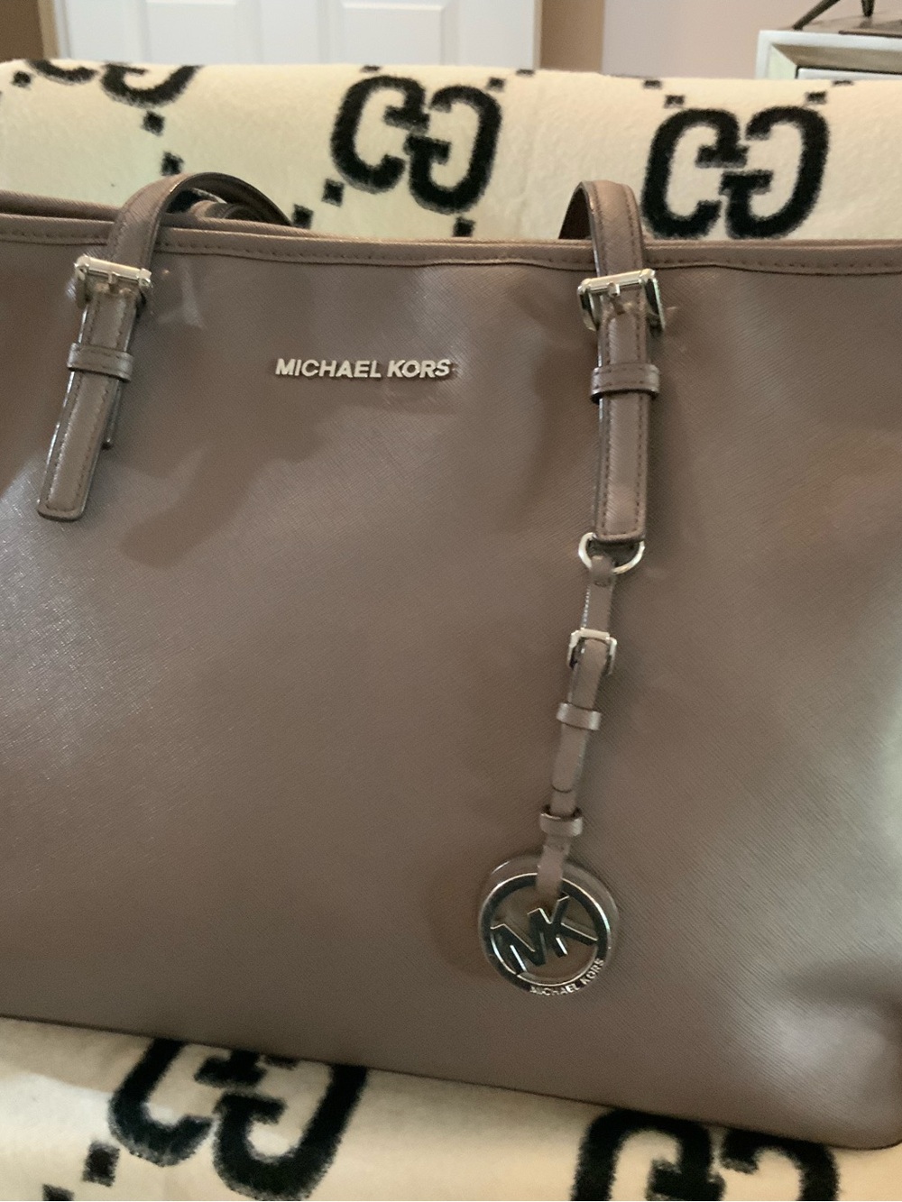 Michael Kors Taupe Saffiano Leather Tote
